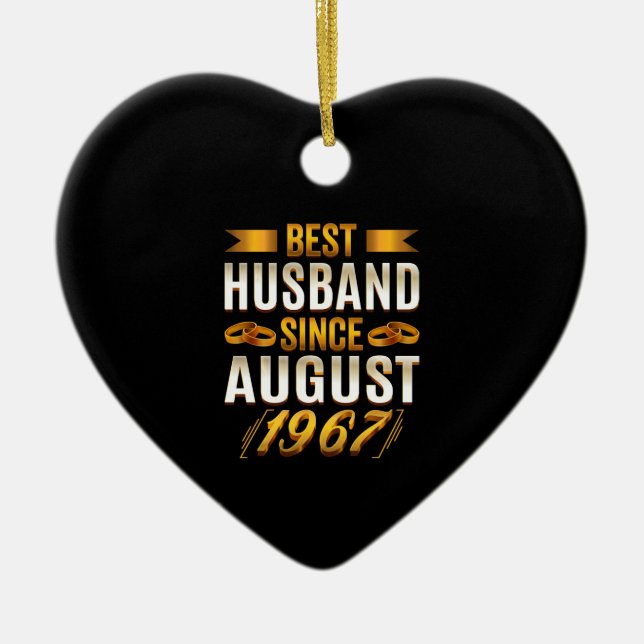 Best Husband Since August 1967 Keramik Ornament (Vorne)