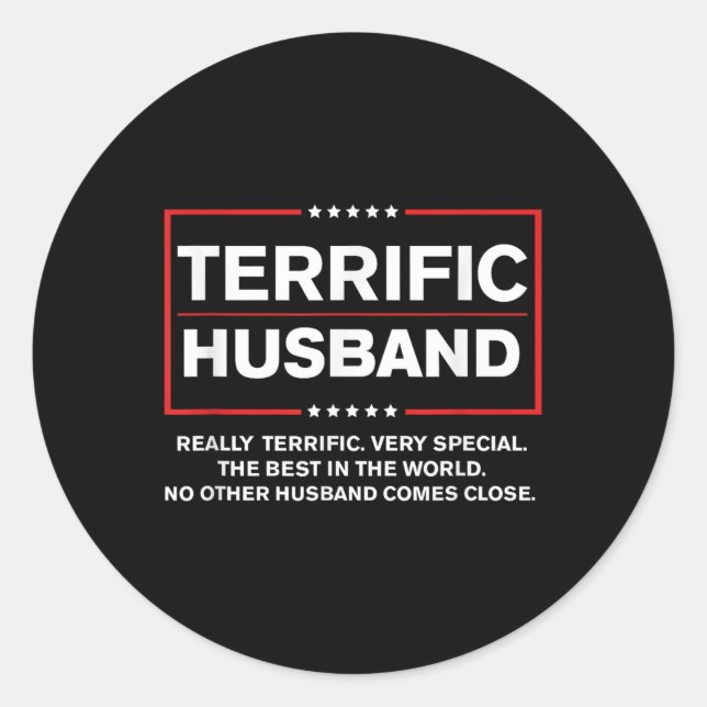 Best Husband Trump 2024 - Terrific Husband Funny Runder Aufkleber (Vorderseite)