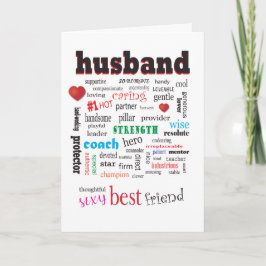 Best Husband Wonderful A1 Word Cloud Karte