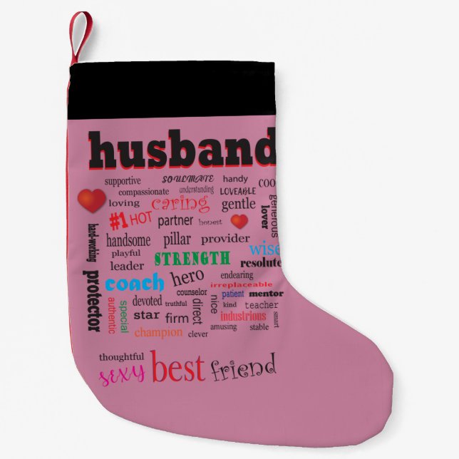 Best Husband Wonderful A1 Word Cloud Kleiner Weihnachtsstrumpf (Vorderseite)