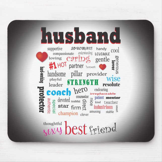 Best Husband Wonderful A1 Word Cloud Mousepad (Vorne)