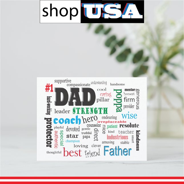 Best Husband Word Cloud 💙 Romantic Geschenk für I Postkarte (Von Creator hochgeladen)