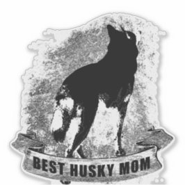 BEST HUSKY MAMA Banner Aufkleber