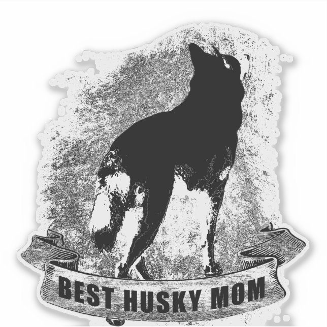BEST HUSKY MAMA Banner Aufkleber (Vorderseite)