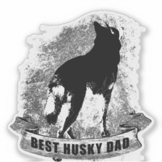 BEST HUSKY VATER Vintag Spruchband Aufkleber