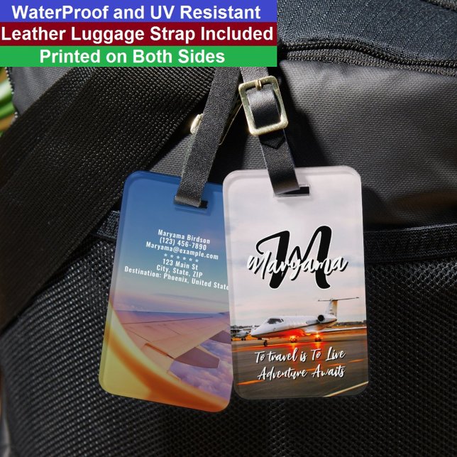 Best Initial Name | Waterproof Travel Monogram Gepäckanhänger (Best Luggage Tag
)