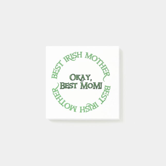 Best Irish Mother white note Pads Post-it Klebezettel (Vorderseite)