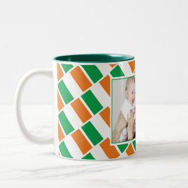 BEST IRISH MUM Personalisiertes Foto FLAG IRLAND Zweifarbige Tasse
