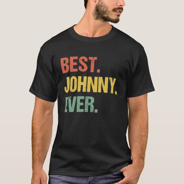 Best Johnny je Retro Name Spaß Nickname T-Shirt (Vorderseite)