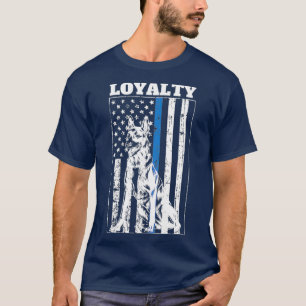 Best K9 Police Gift LOYALTY K9 Polizist Thin Blue T-Shirt