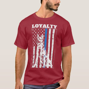 Best K9 Police Gift LOYALTY K9 Polizist Thin Blue T-Shirt