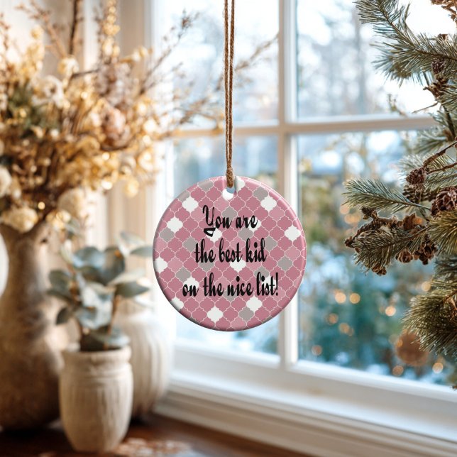 Best Kid Keramik Ornament (Artistic Dual-Use! This personalized quatrefoil ornament doubles as a luxury gift tag.)