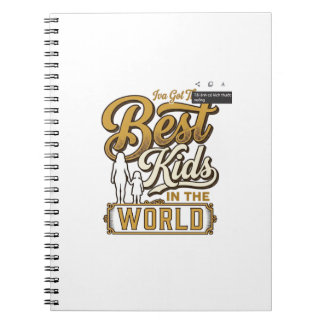 Best Kids in the World Vintage Family Typography D Notizblock