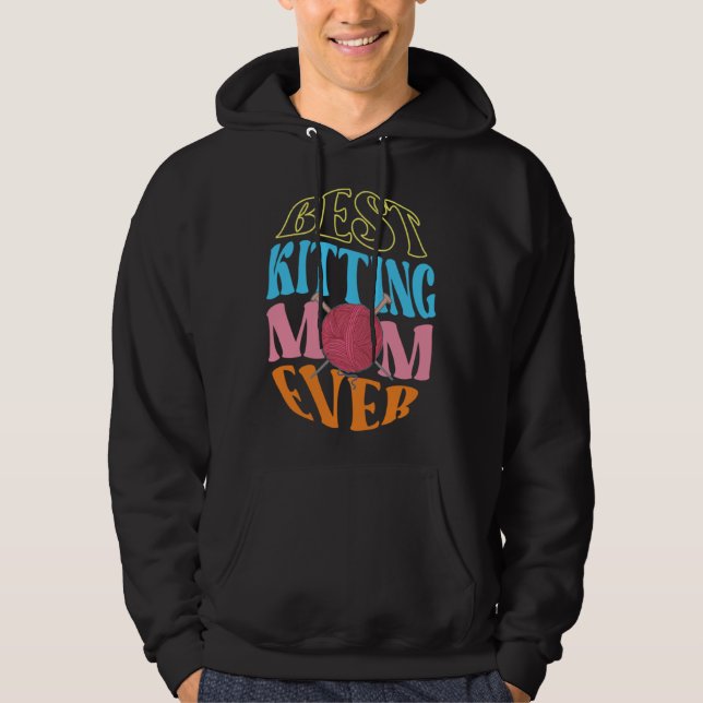 Best Knitting Mom Ever Crochet Yarn Collector Moth Hoodie (Vorderseite)