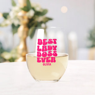 Best Lady Boss je Individuelle Name Weinglas Ohne Stiel
