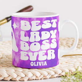 Best Lady Boss je Retro Lila Gefärbte Krawatte Cus Jumbo-Tasse