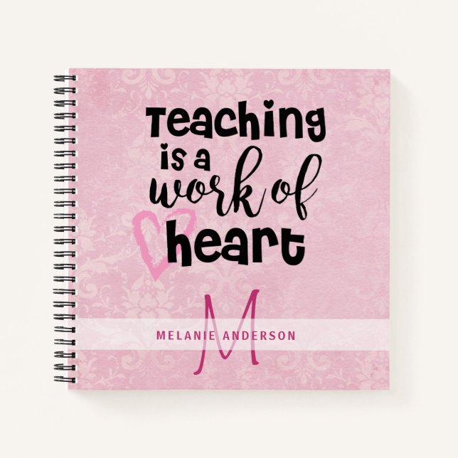 BEST LEHRER EVENT Monogram Journal Vielen Dank Notizbuch (Vorderseite)