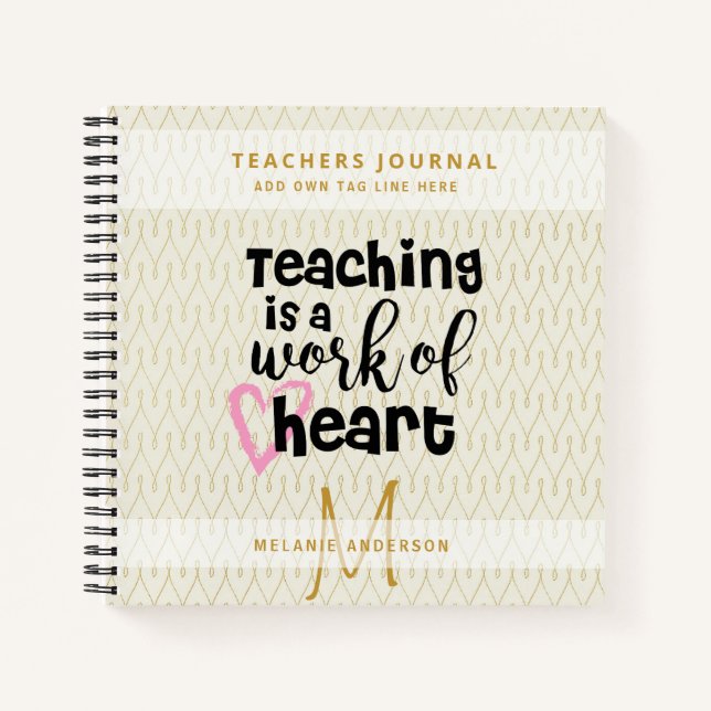 BEST LEHRER EVENT Monogram Journal Vielen Dank Notizbuch (Vorderseite)