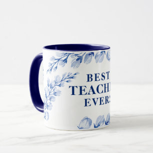 BEST LEHRER JE hübsche Aquarellblau Tasse