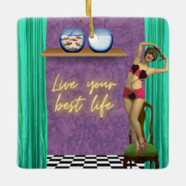 Best Life Funky Vintag Kitsch Keramikornament
