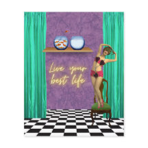 Best Life Funky Vintag Kitsch Scrapbook Paper