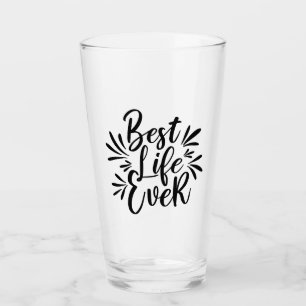 Best Life je Splash Kalligrafie Schwarz Glas