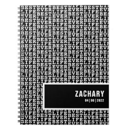 Best Life jemals Black mit White Text Personalisie Notizblock