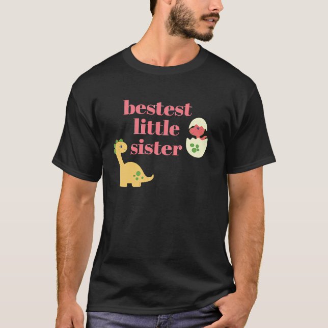 Best little sister cute dinosaur rex family graphi T-Shirt (Vorderseite)