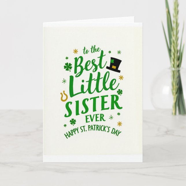 Best Little Sister Ever Card Karte (Vorderseite)