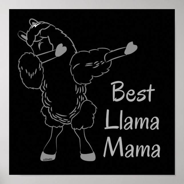 BEST LLAMA MAMA lustige Geschenkidee für Mutter Poster (Vorne)