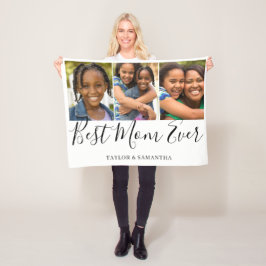 Best Mama 3 Foto Fleece Blanket