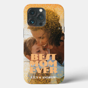 "Best Mama Ever" Custom Silver Glitzer Foto Case-Mate iPhone Hülle
