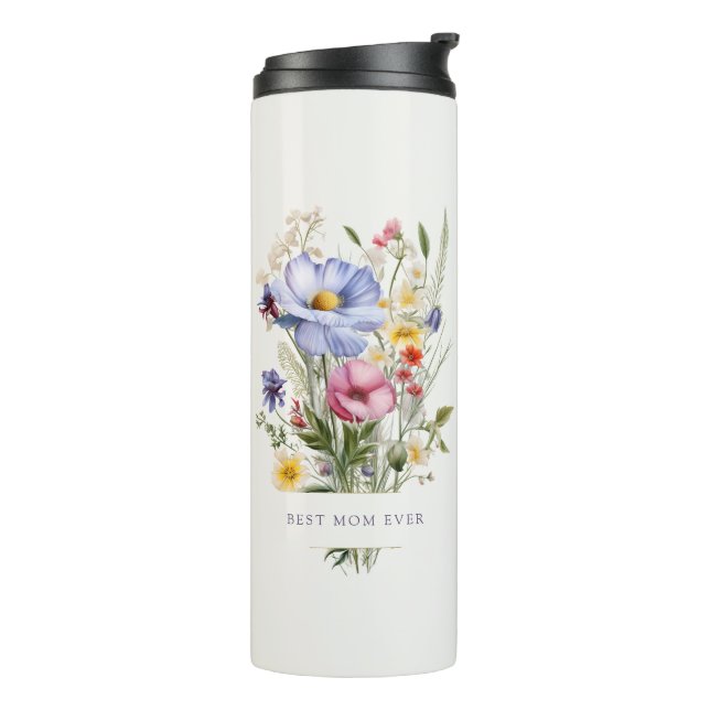 Best Mama Ever English Garden Blume Bouquet Thermosbecher (Nach links gedreht)