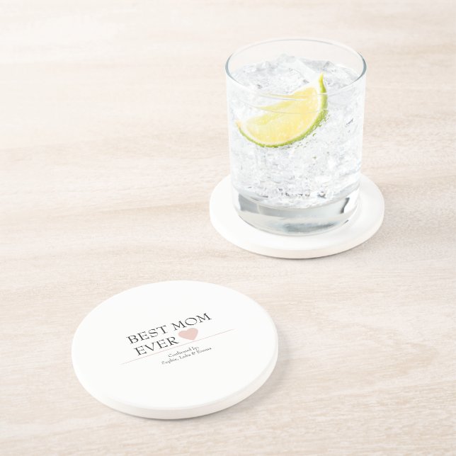 Best Mama Ever Heart Untersetzer - Personalisiert (Seite)