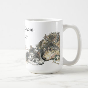 Best Mama Ever Watercolor Wolf & Cubs Tierthema Kaffeetasse