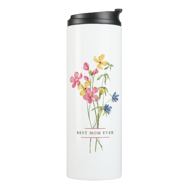 Best Mama Ever Wildblume Bouquet Thermosbecher (Nach links gedreht)