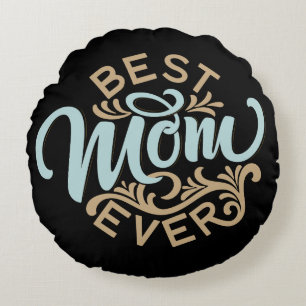 Best Mama Ex Word Art Custom Rundes Kissen