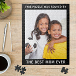 Best Mama Family Foto Puzzle<br><div class="desc">Geben Sie der besten Foto der Welt ein lustiges Geschenk mit diesem Puzzle. Sie können leicht Ihr Foto hinzufügen und den Text "Dieses Rätsel wurde von der besten Mutter aller Zeiten gelöst" auf eine ähnliche Länge anpassen.</div>