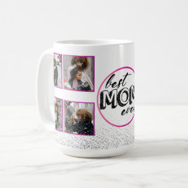 Best Mama Foto & Glitzer Design Kaffeetasse