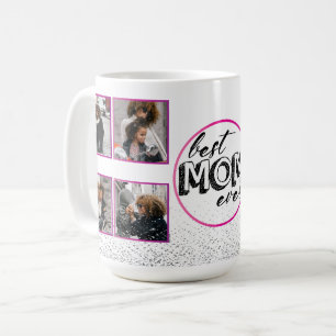 Best Mama Foto & Glitzer Design Kaffeetasse