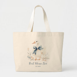 Best Mama Goose & Baby Duck Individuelle Name Jumbo Stoffbeutel