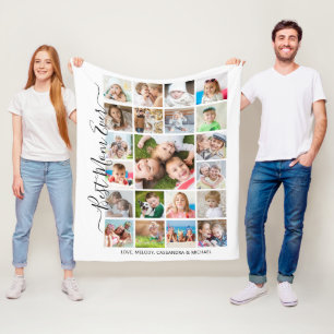 BEST MAMA JE 21 Foto Collage Script Keepake Fleecedecke
