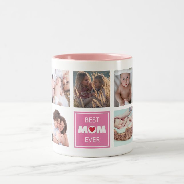BEST MAMA je kundenspezifisches Foto Personalisier Zweifarbige Tasse (Mittel)