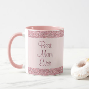 Best Mama je Rose Gold Glitzer Vorlage Tasse