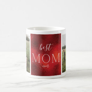 Best Mama jemals RED Christmas Foil Custom Foto Kaffeetasse