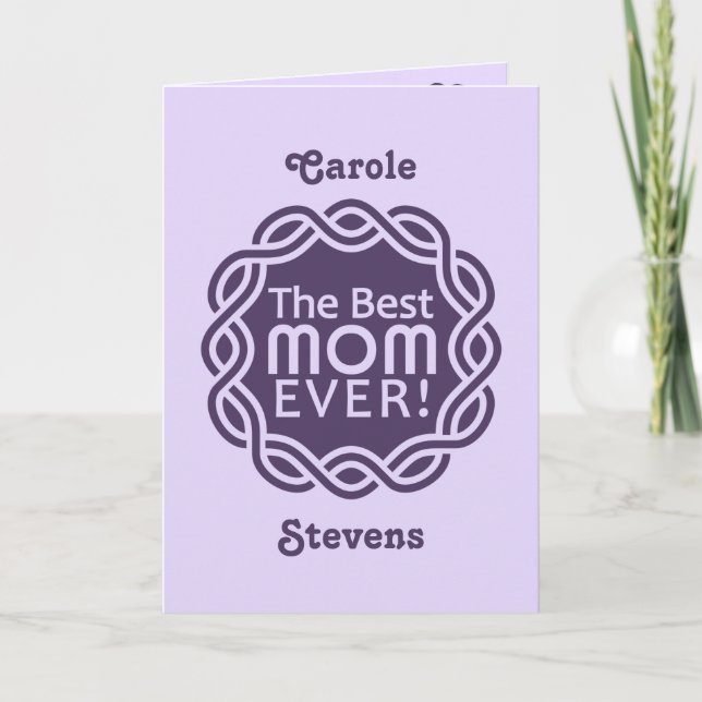 BEST MAMA kundenspezifische Monogramm-Grußkarte (Vorderseite)