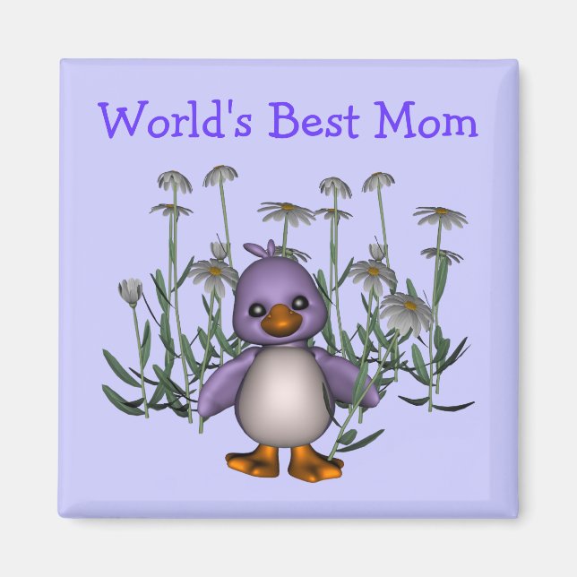 Best Mama Niedlich Bird Daisis Blume Magnet (Vorne)