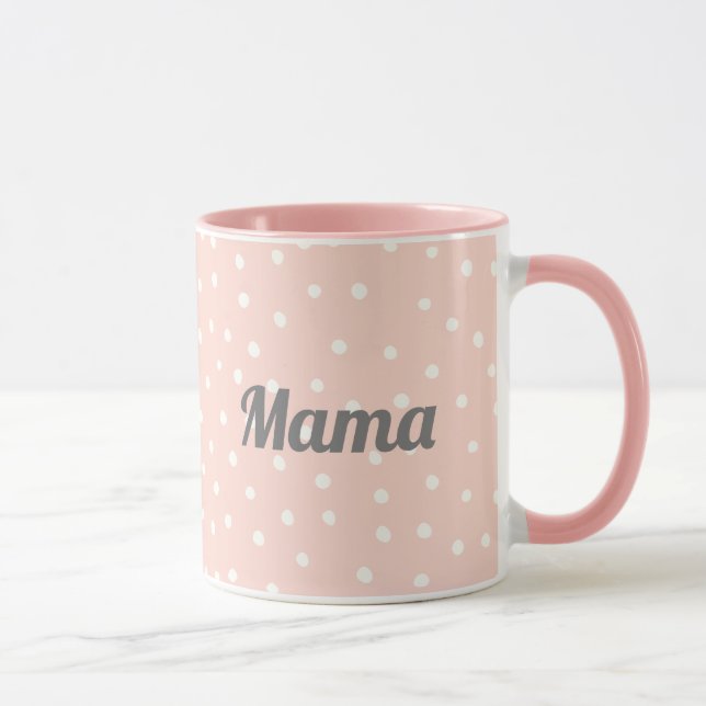 Best Mama Polka dots Pink Tasse (Rechts)