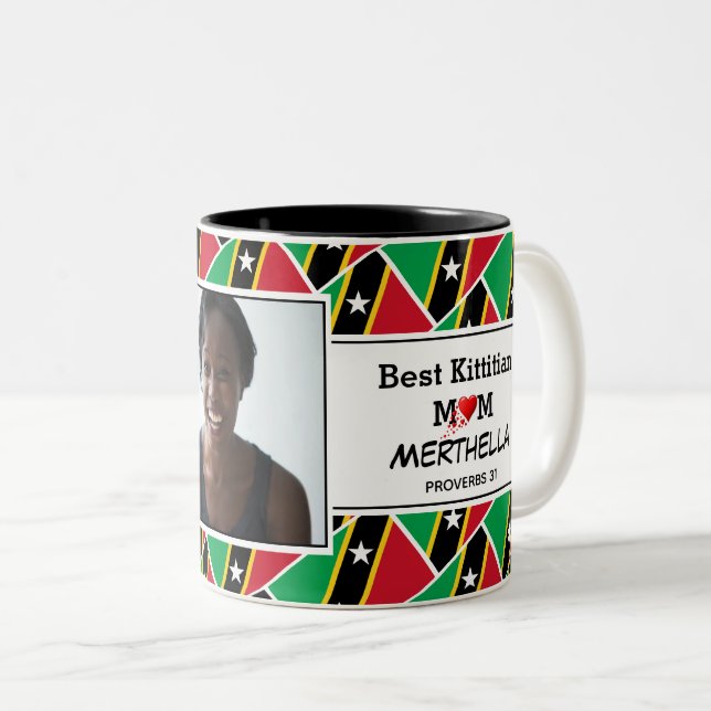 BEST MAMA ST KITTS Foto Zweifarbige Tasse (VorderseiteRechts)