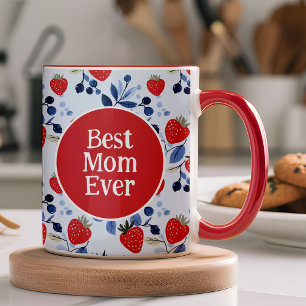 Best Mama Strawberry Pattern Foto Tasse